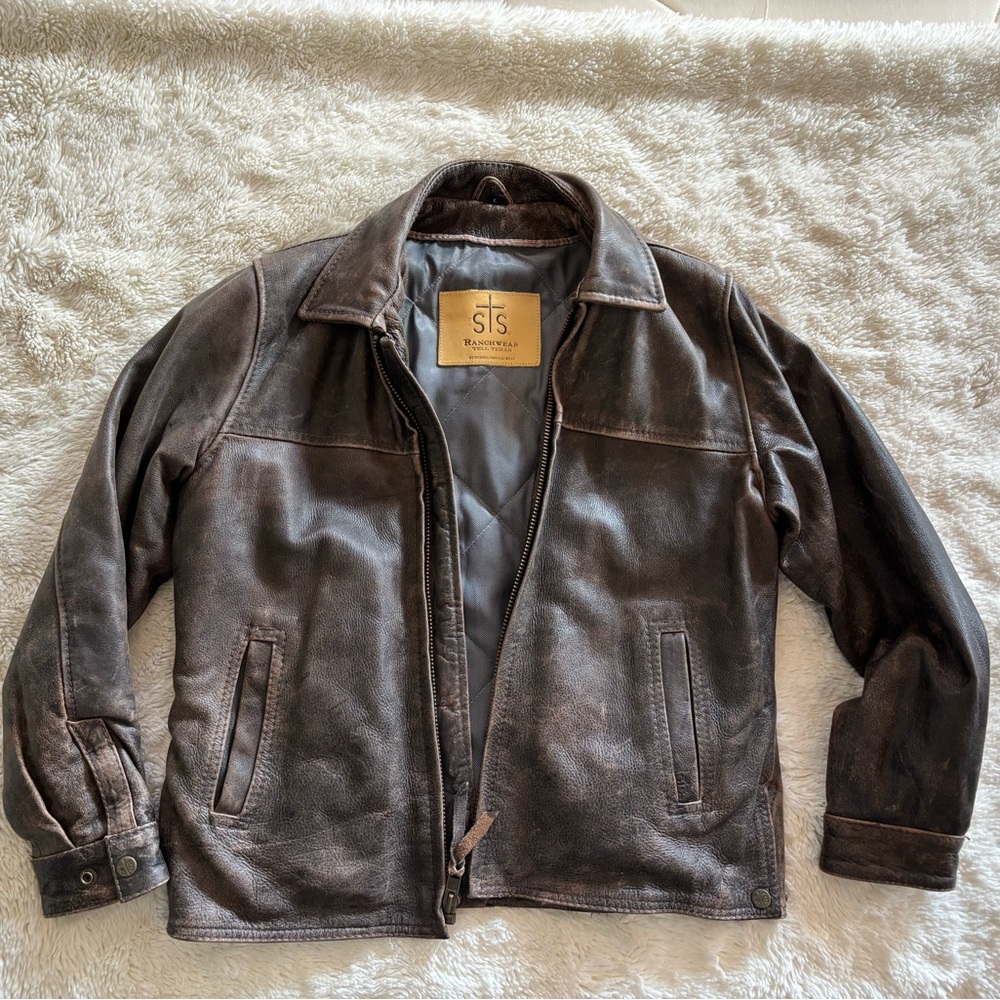 STS Ranchwear Men's Brown Leather Jacket “The Rifleman”